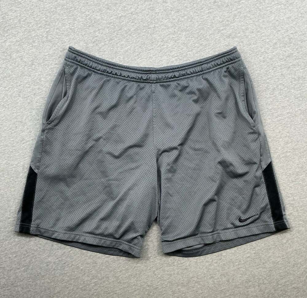 Nike Men’s XL Gray Mesh Athletic Shorts Dri-FIT Training Basketball